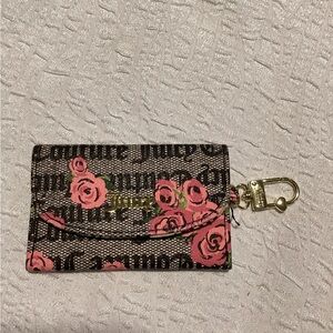 Juicy Couture Pink Floral Card Holder with Gold Clasp